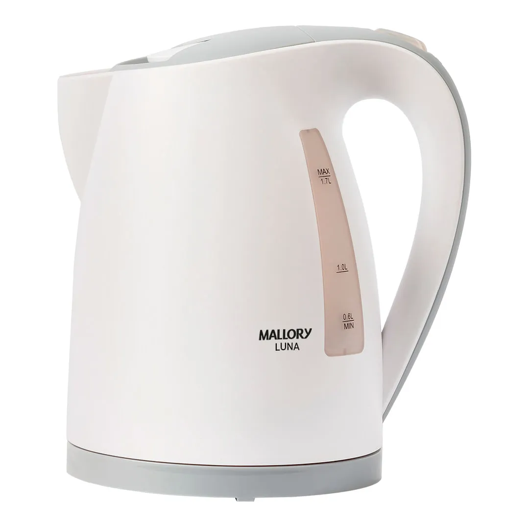 Chaleira Elétrica Luna - 1,7L, Base Rotativa 360º, Desligamento Automático, Indicador de Nível de Água