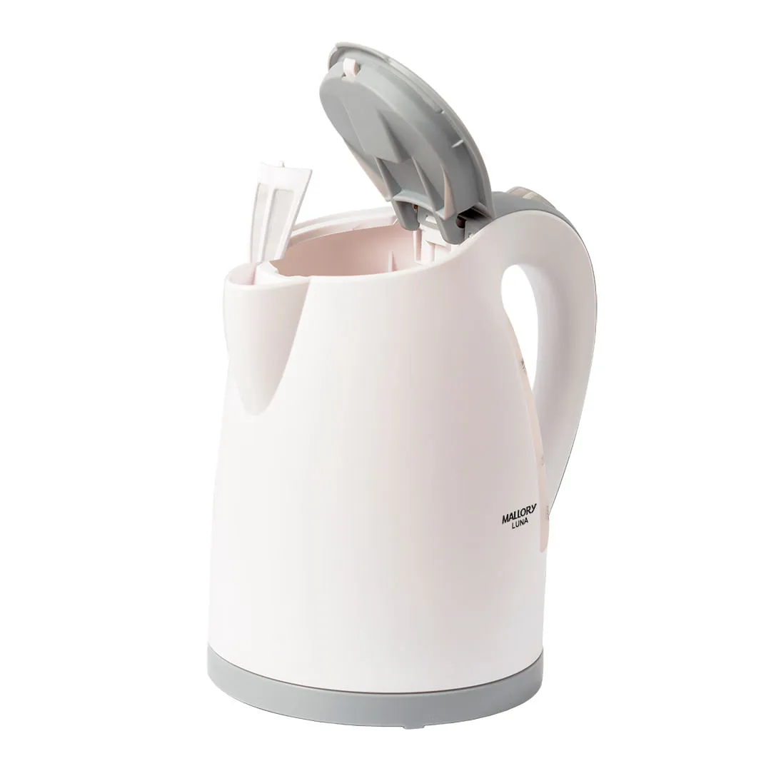 Chaleira Elétrica Luna - 1,7L, Base Rotativa 360º, Desligamento Automático, Indicador de Nível de Água