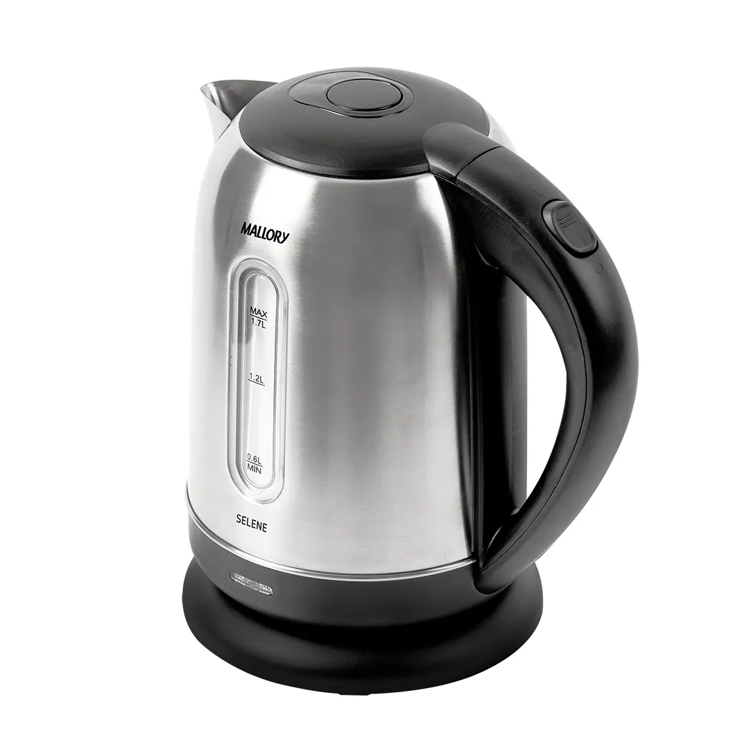 Chaleira Elétrica Selene - 1,7L, Aço Inoxidável, Base Rotativa 360º, Desligamento Automático