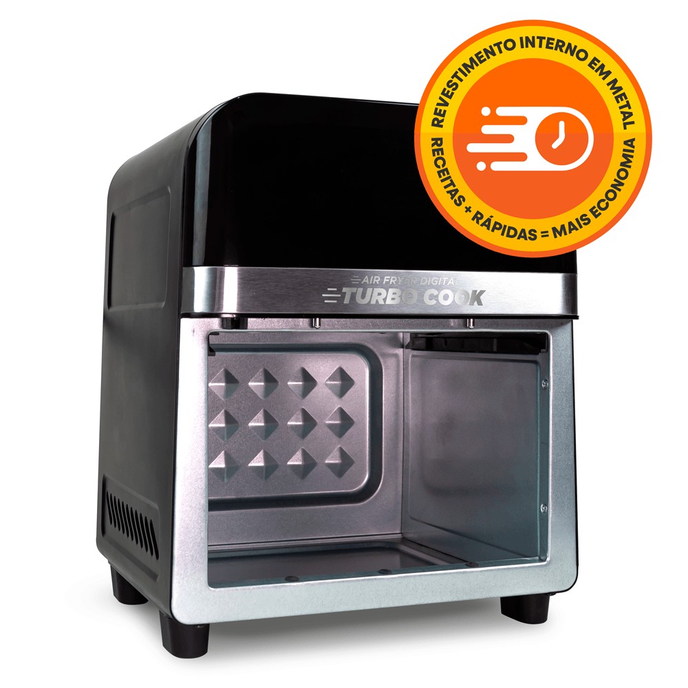 Fritadeira Elétrica Turbocook 6L - Painel Touch, Visor em Vidro, Air Cook System, Timer 60 minutos, Air Cook System