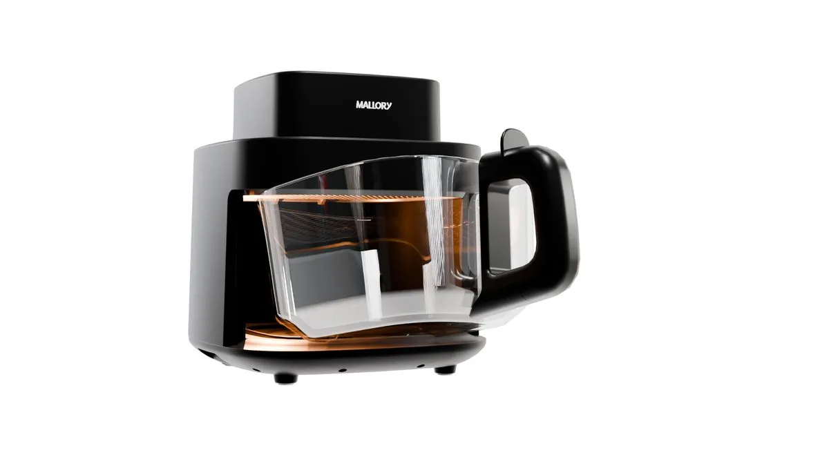 Fritadeira Elétrica SmartGlass - 4,5L, Air Cook 360°, Temperatura até 200°C, Cuba de Vidro Temperado