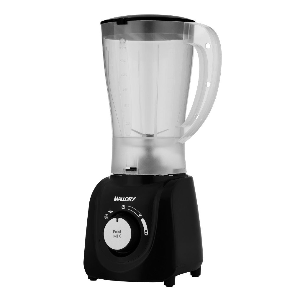 Liquidificador Fast Mix - 2 Velocidades, Pulsar, Autolimpeza, Jarra 2,1L, Faca Inox, Alça Ergonômica - Preto
