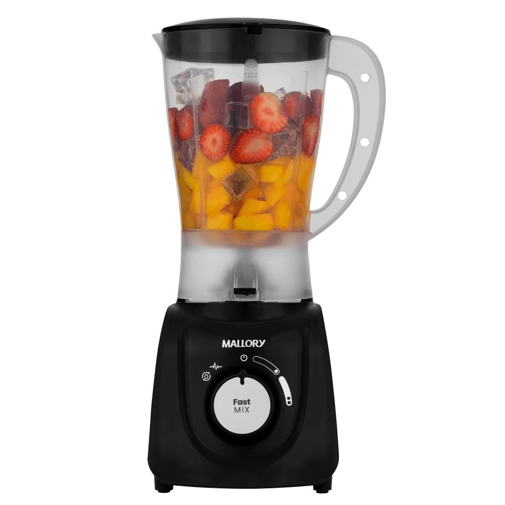 Liquidificador Fast Mix - 2 Velocidades, Pulsar, Autolimpeza, Jarra 2,1L, Faca Inox, Alça Ergonômica - Preto