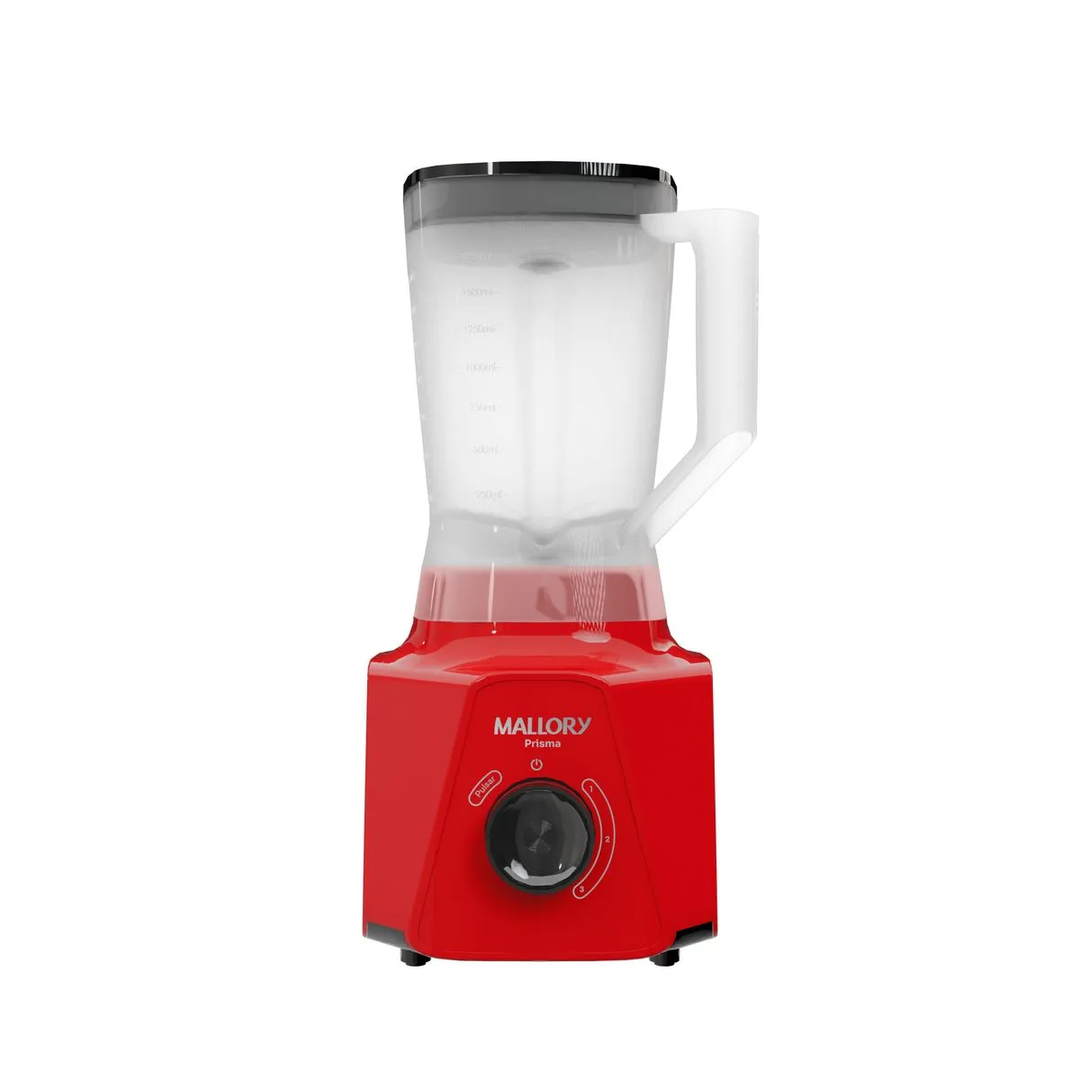 Liquidificador Prisma Vermelho 3 Velocidades, Função Pulsar e Autolimpeza Jarra de 2,2L