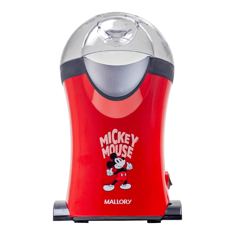 Pipoqueira Elétrica Mickey Mouse - Pipocas Sequinhas e Sem Óleo, Bocal Expedidor, Copo Medidor para Manteiga e Pés Antiderrapantes