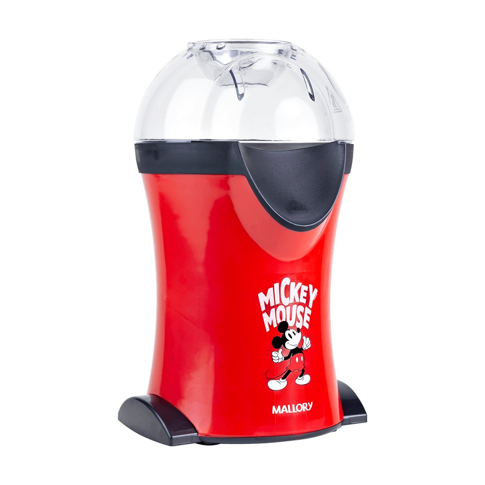 Pipoqueira Elétrica Mickey Mouse - Pipocas Sequinhas e Sem Óleo, Bocal Expedidor, Copo Medidor para Manteiga e Pés Antiderrapantes