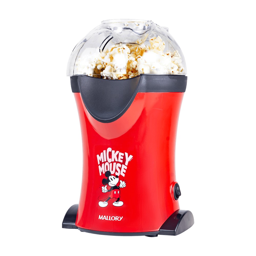Pipoqueira Elétrica Mickey Mouse - Pipocas Sequinhas e Sem Óleo, Bocal Expedidor, Copo Medidor para Manteiga e Pés Antiderrapantes