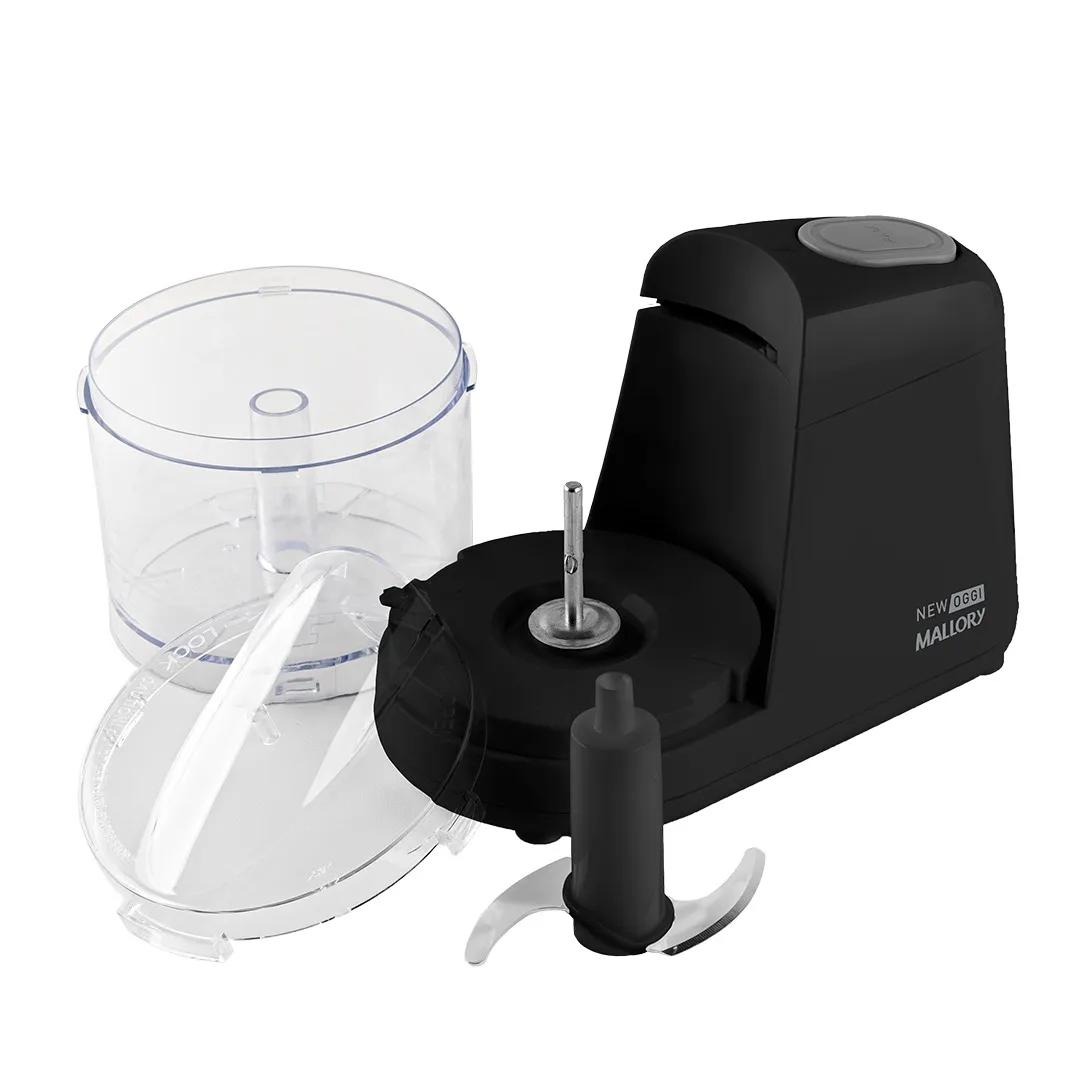 Mini Processador New Oggi -- 150W, 350ml, Corte, Trituração e Moagem, Pés Antiderrapantes, Sistema de Segurança
