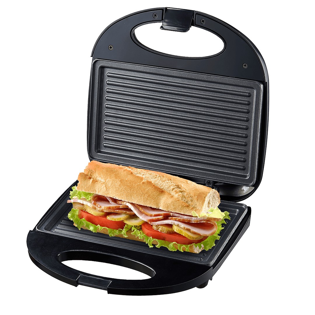 Sanduicheira Elétrica Classic Grill - 2 em 1, Grelha e Assa Pães, Carnes, Peixes e Legumes, Placas Antiaderentes, Luzes LED