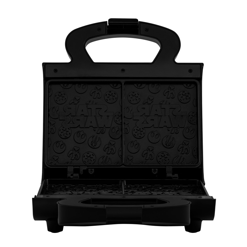 Sanduicheira Elétrica Star Wars Empire Plates, Superfície Antiaderente, Luzes LED, Alça com Toque Frio, Trava de Segurança