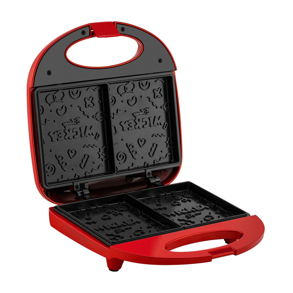 Sanduicheira Elétrica Mickey Mouse Funny Plates - Placas com Design, Superfície Antiaderente, Luzes LED, Alça com Toque Frio
