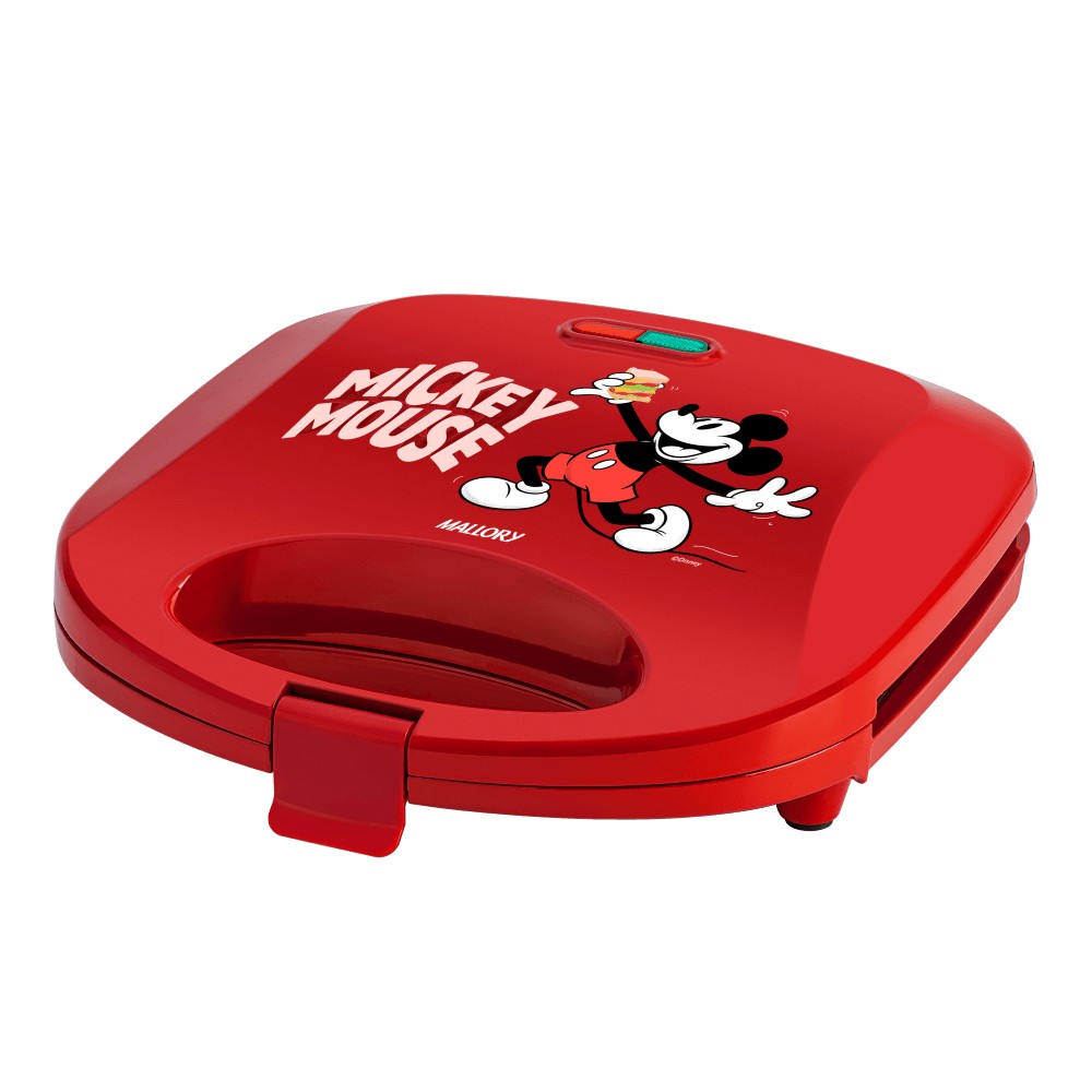 Sanduicheira Elétrica Mickey Mouse Funny Plates - Placas com Design, Superfície Antiaderente, Luzes LED, Alça com Toque Frio
