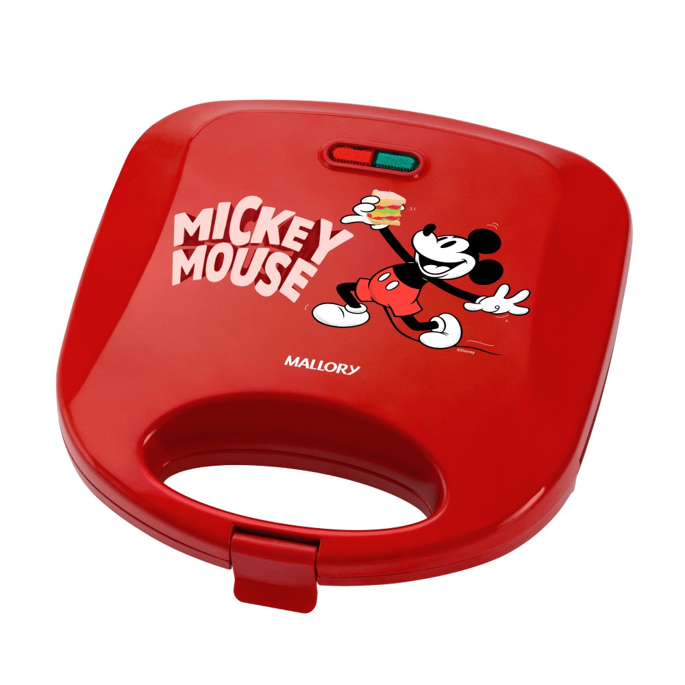 Sanduicheira Elétrica Mickey Mouse Funny Plates - Placas com Design, Superfície Antiaderente, Luzes LED, Alça com Toque Frio