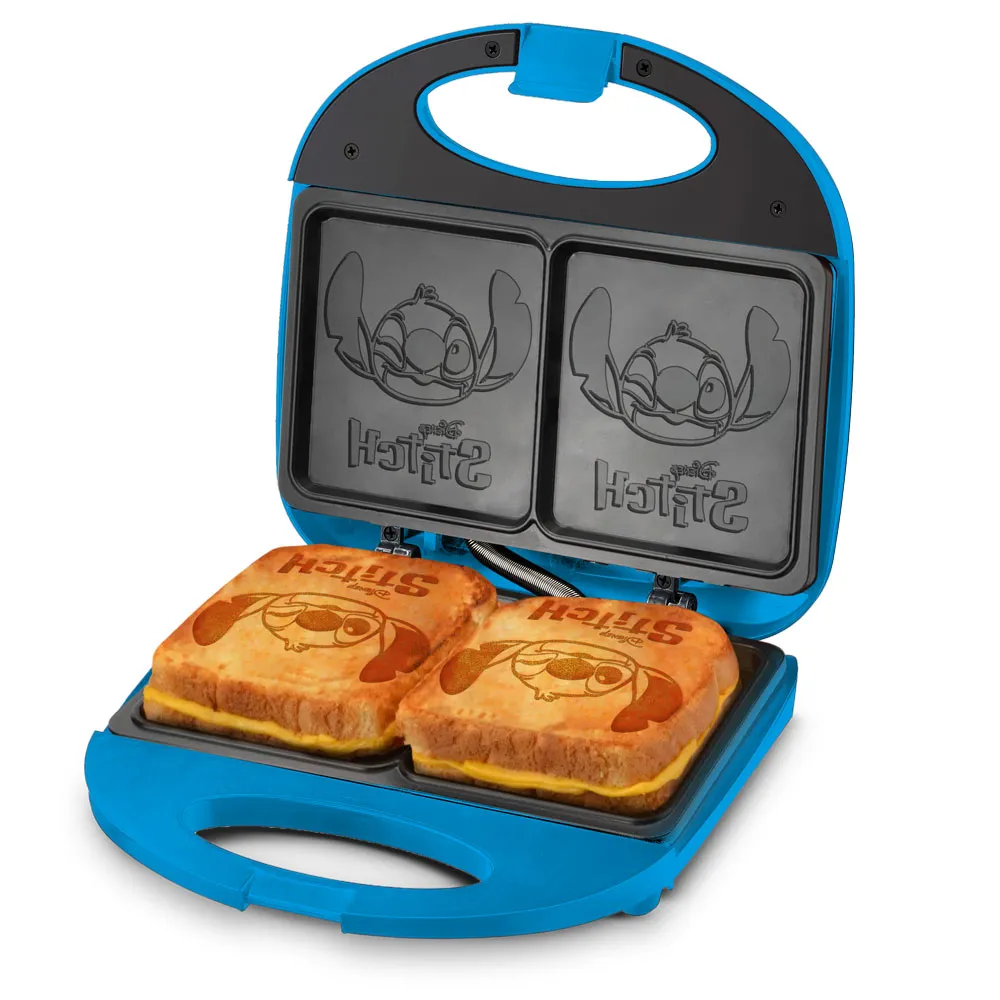 Sanduicheira Elétrica Stitch - Placas com Design Exclusivo, Superfície Antiaderente, Luzes LED, Alça com Toque Frio e Trava de Segurança