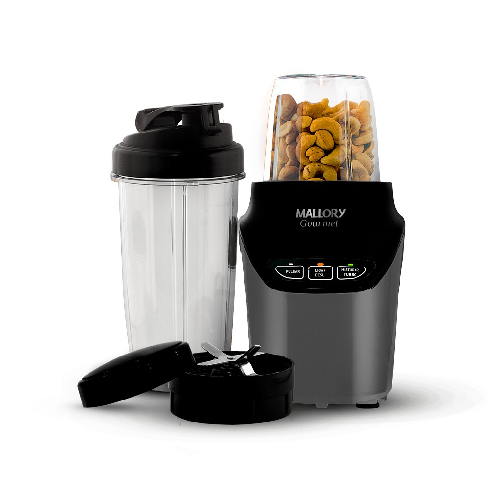 Liquidificador e Processador Gourmet - 1000W, 6 Lâminas em Aço Inox, Tritura Gelo, Painel Easy Touch, 2 Copos Tritan com Tampas